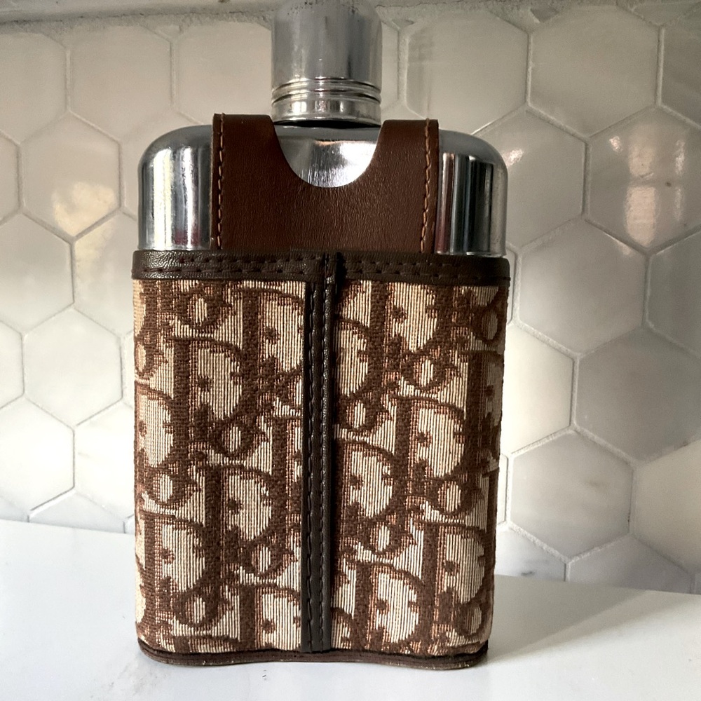 Christian Dior Vintage Monogram Mellow Steer Leather Hip Flask - Picture 10 of 16